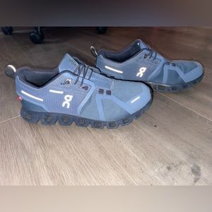 On Cloud shoes, denim colored